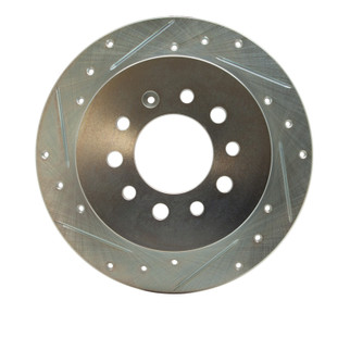 R1 07-08 Hyundai TIBURON Rear Left Drilled & Slotted Silver Brake Rotor