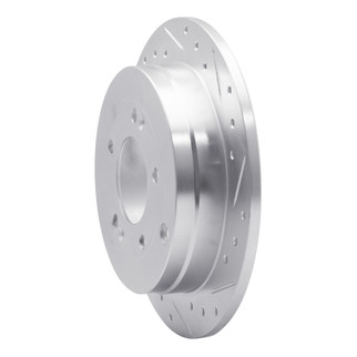 R1 06-09 Hyundai AZERA Rear Right Drilled & Slotted Silver Brake Rotor