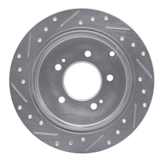 R1 06-09 Hyundai AZERA Rear Right Drilled & Slotted Silver Brake Rotor