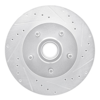 R1 93-95 Chevrolet G10 Front Right Drilled & Slotted Silver Brake Rotor