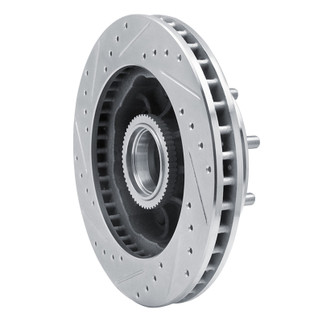 R1 92-02 Chevrolet C1500 Suburban Front Right Drilled & Slotted Silver Brake Rotor