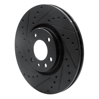 R1 99-10 Chevrolet Zafira (Mexico) Front Left Drilled & Slotted Black Brake Rotor
