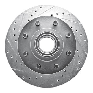 R1 92-02 Chevrolet Suburban 2500 Front Left Drilled & Slotted Silver Brake Rotor