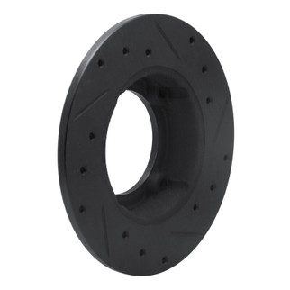 R1 73-79 Honda Civic Front Left Drilled & Slotted Black Brake Rotor