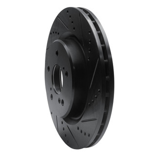 R1 21-25 Acura TLX Front Right Drilled & Slotted Black Brake Rotor