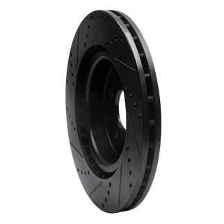 R1 21-25 Acura TLX Front Right Drilled & Slotted Black Brake Rotor