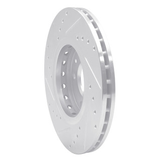 R1 20-25 Nissan SENTRA Front Right Drilled & Slotted Silver Brake Rotor