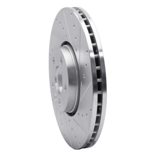 R1 10-16 Volvo XC60 Front Right Drilled & Slotted Silver Brake Rotor