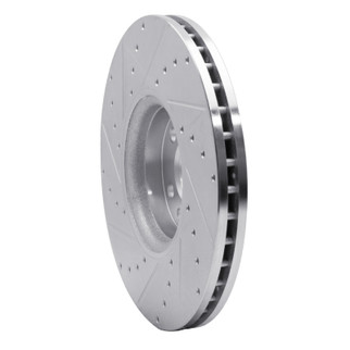 R1 10-16 Volvo XC60 Front Right Drilled & Slotted Silver Brake Rotor