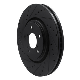 R1 17-20 Acura MDX Front Left Drilled & Slotted Black Brake Rotor