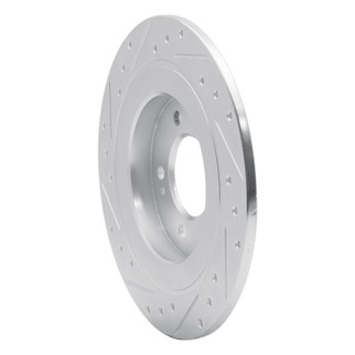R1 17-23 Hyundai Kona EV Rear Right Drilled & Slotted Silver Brake Rotor