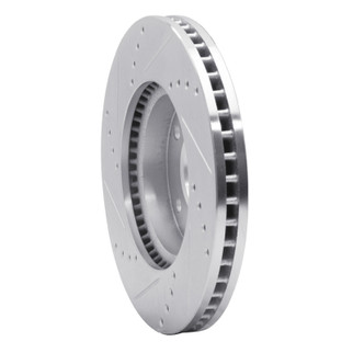 R1 03-05 Kia SEDONA Front Right Drilled & Slotted Silver Brake Rotor