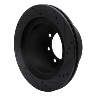 R1 03-08 Dodge Ram 4000 (Mexico) Rear Left Drilled & Slotted Black Brake Rotor