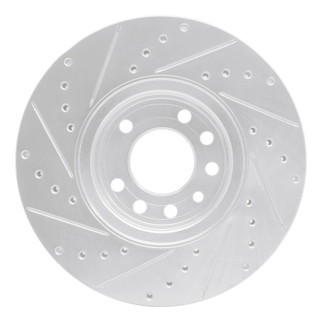R1 03-11 Cadillac BLS (Mexico) Front Right Drilled & Slotted Silver Brake Rotor
