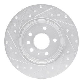 R1 97-08 Chevrolet ASTRA (Mexico) Rear Right Drilled & Slotted Silver Brake Rotor