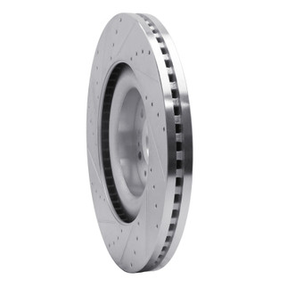 R1 17-22 Genesis G90 Front Right Drilled & Slotted Silver Brake Rotor