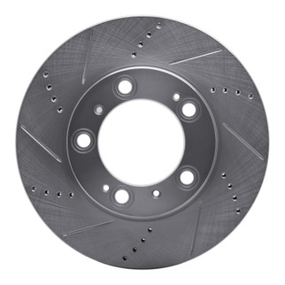 R1 97-04 Porsche Boxster Front Left Drilled & Slotted Silver Brake Rotor
