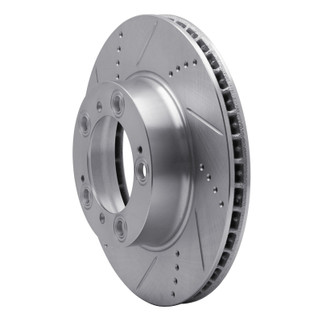 R1 97-04 Porsche Boxster Front Left Drilled & Slotted Silver Brake Rotor