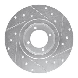 R1 62-80 MG MGB Front Left Drilled & Slotted Silver Brake Rotor