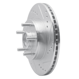 R1 82-87 Volvo 740 Front Right Drilled & Slotted Silver Brake Rotor