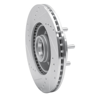 R1 82-87 Volvo 740 Front Right Drilled & Slotted Silver Brake Rotor