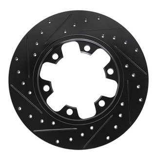 R1 15-25 Ford Transit-150 Rear Right Drilled & Slotted Black Brake Rotor