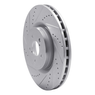 R1 03-25 Subaru BRZ Front Left Drilled & Slotted Silver Brake Rotor