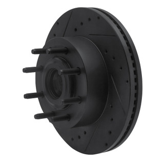 R1 11-25 Ford F-250 2WD (Super Duty) Front Left Drilled & Slotted Black Brake Rotor