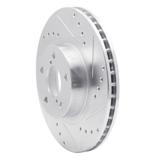R1 90-16 Saab 9-2X Front Right Drilled & Slotted Silver Brake Rotor