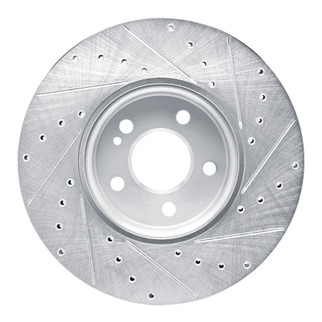 R1 19-26 Mercedes-Benz A220 Front Left Drilled & Slotted Silver Brake Rotor