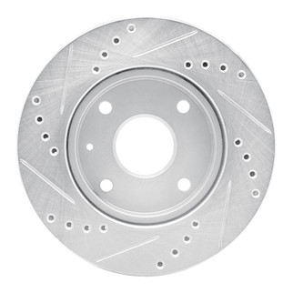 R1 04-10 Chevrolet Optra (Mexico) Front Right Drilled & Slotted Silver Brake Rotor