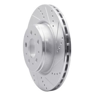 R1 17-25 Tesla Model 3 Front Right Drilled & Slotted Silver Brake Rotor