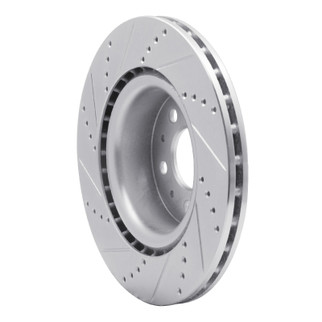 R1 17-25 Tesla Model 3 Front Right Drilled & Slotted Silver Brake Rotor