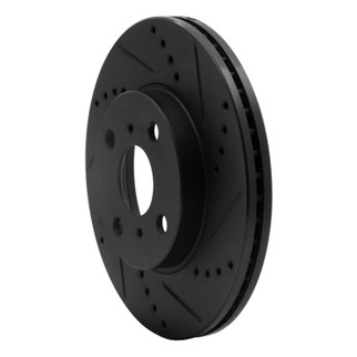 R1 04-06 Scion XB Front Right Drilled & Slotted Black Brake Rotor