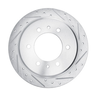 R1 78-82 Nissan 720 DATSUN Front Right Drilled & Slotted Silver Brake Rotor