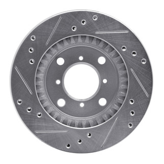 R1 95-02 Suzuki Esteem Front Right Drilled & Slotted Silver Brake Rotor