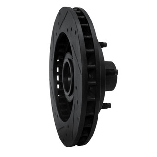 R1 94-99 Dodge Ramcharger (Mexico) Front Right Drilled & Slotted Black Brake Rotor