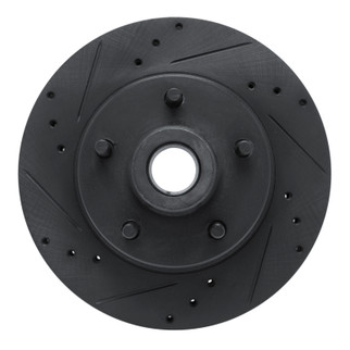 R1 73-73 Ford Gran Torino Front Left Drilled & Slotted Black Brake Rotor