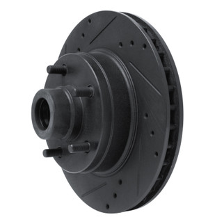 R1 73-73 Ford Gran Torino Front Left Drilled & Slotted Black Brake Rotor