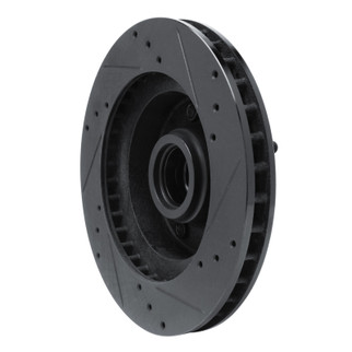 R1 73-73 Ford Gran Torino Front Left Drilled & Slotted Black Brake Rotor