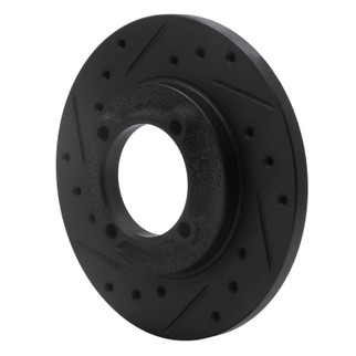 R1 88-93 Ford Festiva Front Left Drilled & Slotted Black Brake Rotor