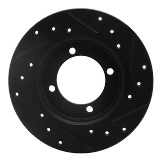 R1 88-93 Ford Festiva Front Left Drilled & Slotted Black Brake Rotor