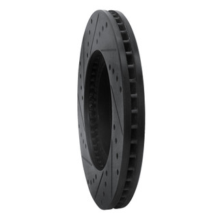 R1 01-02 Mazda Millenia Front Right Drilled & Slotted Black Brake Rotor