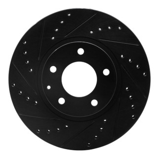 R1 01-02 Mazda Millenia Front Left Drilled & Slotted Black Brake Rotor