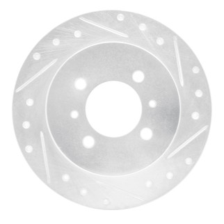 R1 91-94 Nissan NX Rear Right Drilled & Slotted Silver Brake Rotor