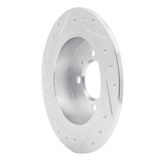 R1 91-94 Nissan NX Rear Right Drilled & Slotted Silver Brake Rotor