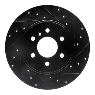 R1 06-06 Buick TERRAZA Rear Right Drilled & Slotted Black Brake Rotor