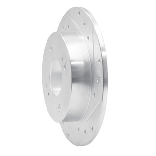 R1 90-06 Infiniti G20 Rear Right Drilled & Slotted Silver Brake Rotor