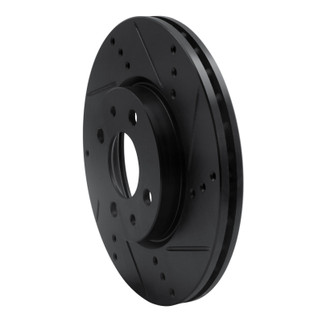 R1 09-19 Dodge Vision (Mexico) Front Right Drilled & Slotted Black Brake Rotor