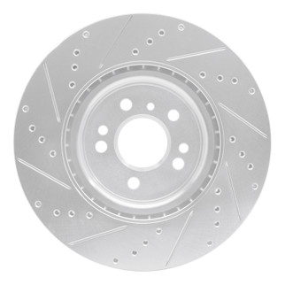 R1 12-18 Mercedes-Benz ML250 Front Right Drilled & Slotted Silver Brake Rotor